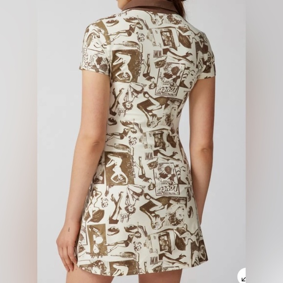 URBAN OUTFITTERS UO Hazel Printed Mini Dress Festival western Pin up Retro Y2K - Picture 2 of 8
